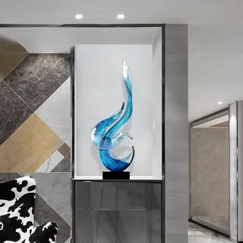 Съвременната абстрактна скулптура от прозрачна смола, истински модел на хотела, стая за гости, декорация на входа, творческа оформяне
