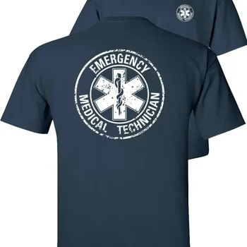 Тениска с изображение на лекар, техника, работещ в кръг, EMS EMT, лятна памучен тениска Унисекс с къс ръкав и кръгло деколте, Нова