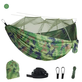 Хамак с комарите мрежа на открито, 210 Т найлон преносима палатка за къмпинг, 260x140 см, автоматичен лесен хамак с бързото отваряне