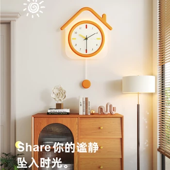 Часовници за всекидневна, дом, модерен творчески стенни часовници, прости модерен декоративен часовник, монтиран на стената лампа.