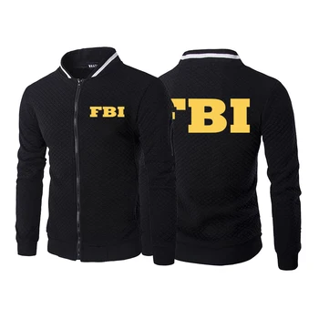 Щит на САЩ ФБР 2023, пролет и есен, нов стил, мъжки висококачествени ежедневни модни блузи с цип за улицата